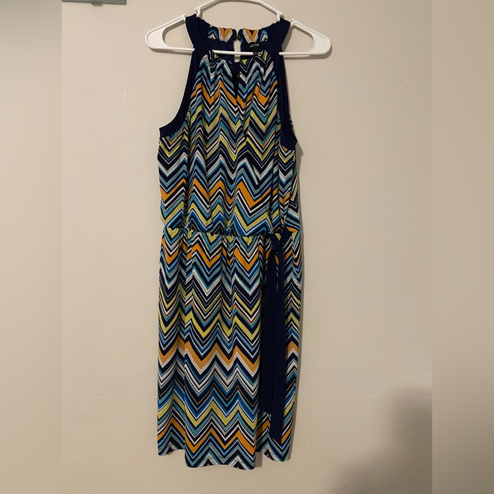 Chevron Pattern Sleeveless Dress